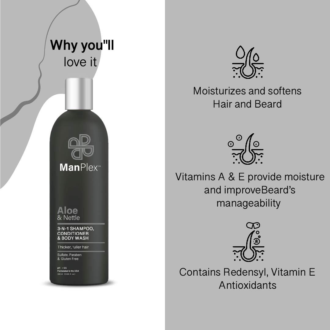ManPlex 3 In 1 Shampoo & Conditioner and Body Wash 